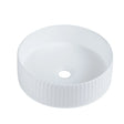 Cora 36 Counter-Top Fluted Round Basin- Matt White mercioaustralia