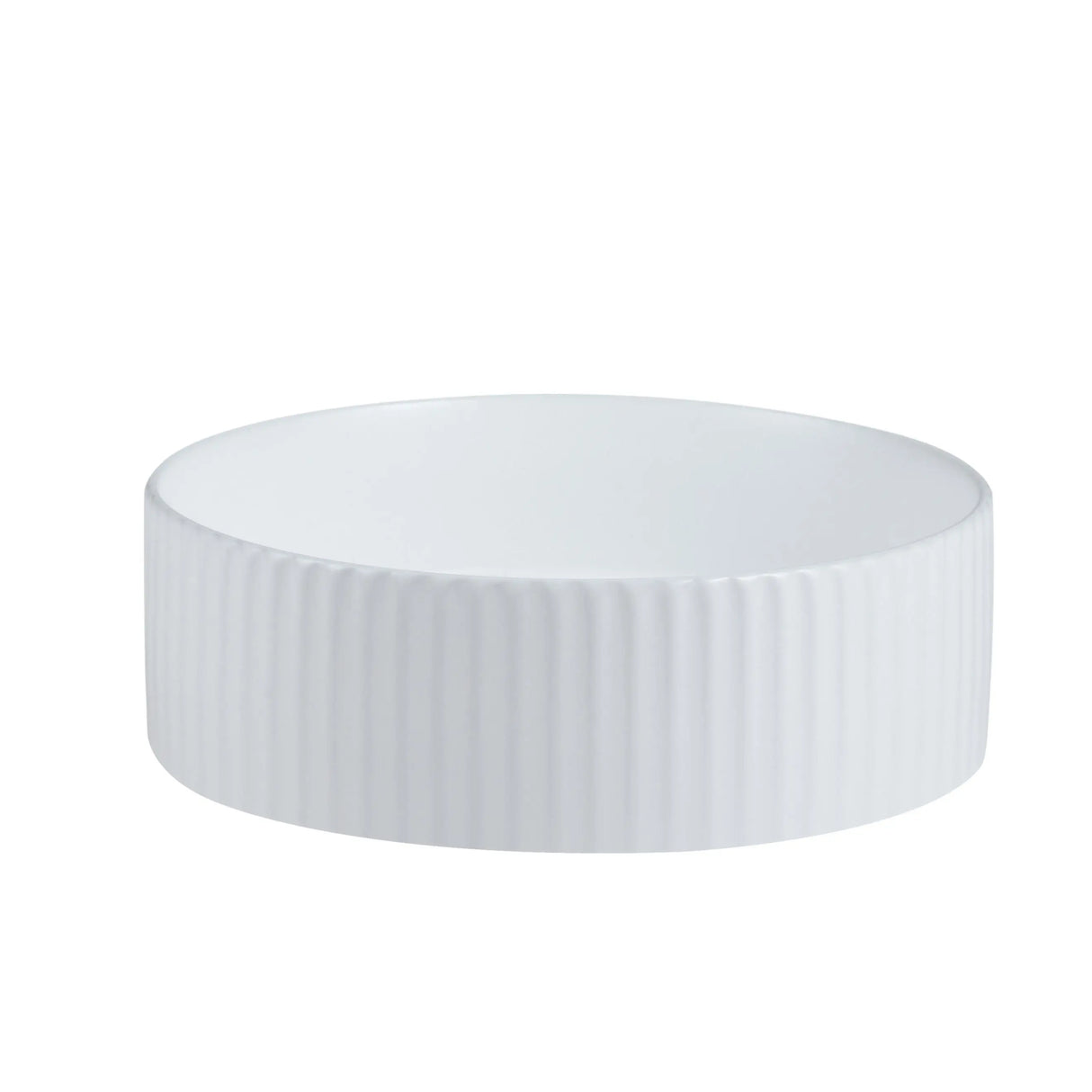 Cora 36 Counter-Top Fluted Round Basin- Matt White mercioaustralia