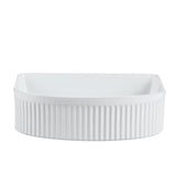 Cora 40 Counter-Top Fluted Arch Basin - Gloss White mercioaustralia