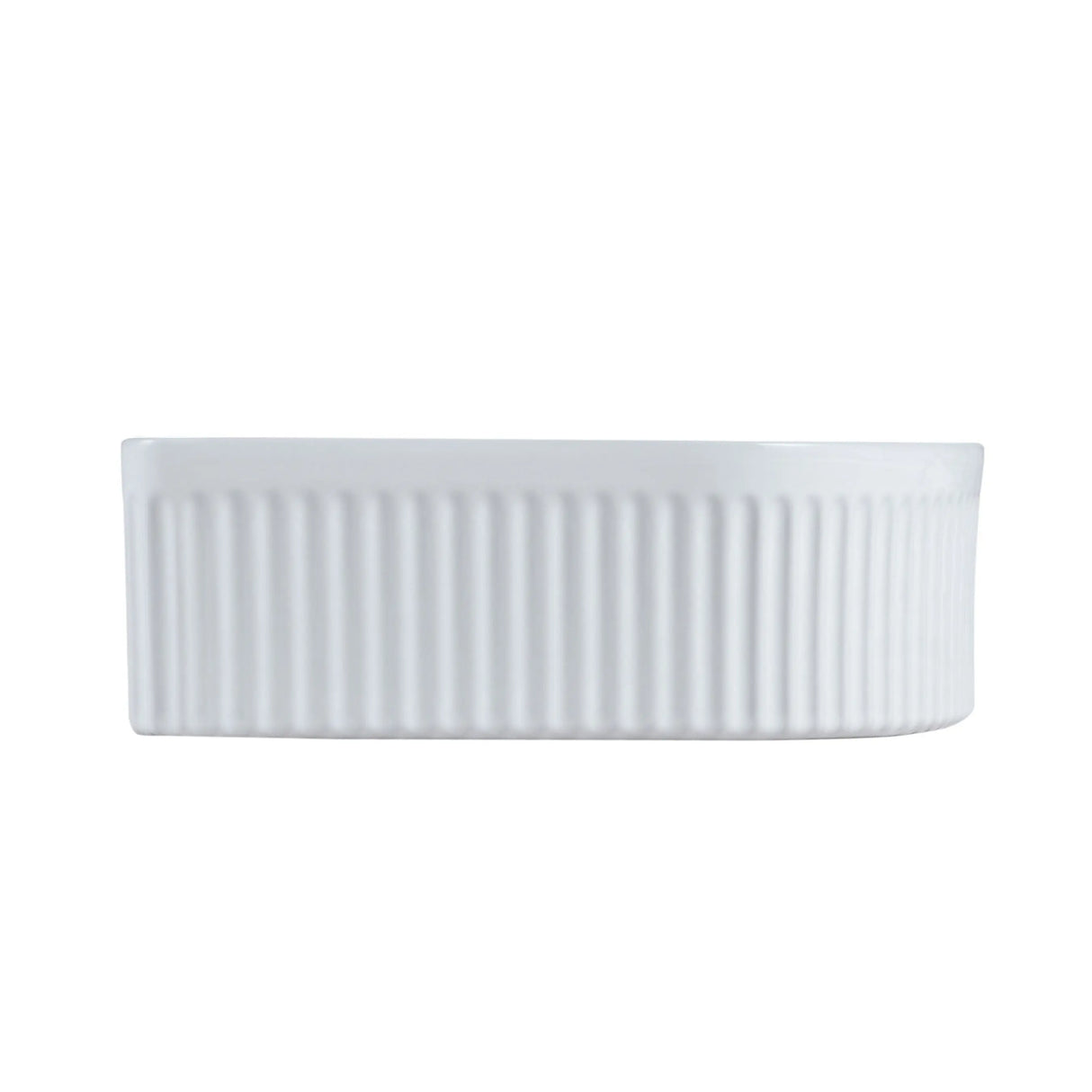Cora 40 Counter-Top Fluted Arch Basin - Gloss White mercioaustralia