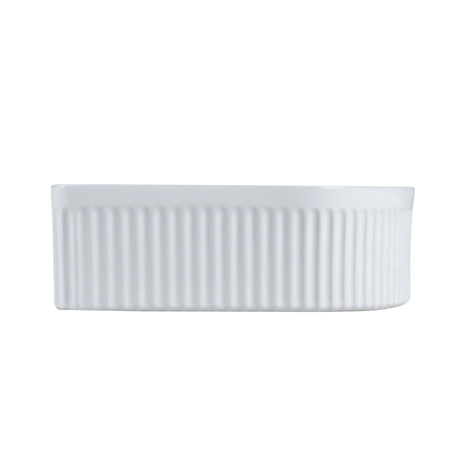Cora 40 Counter-Top Fluted Arch Basin - Gloss White mercioaustralia