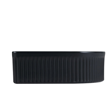 Cora 40 Counter-Top Fluted Arch Basin - Matt Black mercioaustralia