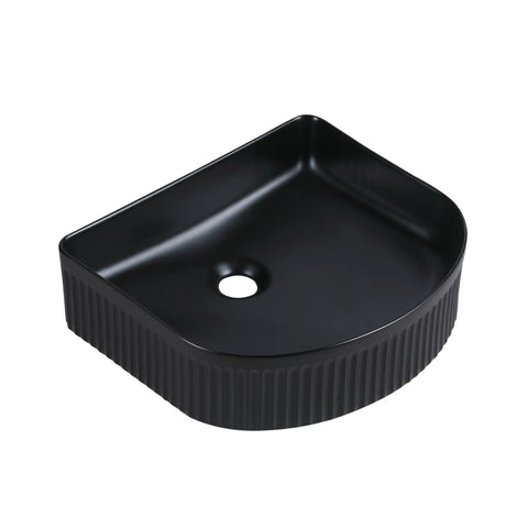 Cora 40 Counter-Top Fluted Arch Basin - Matt Black mercioaustralia
