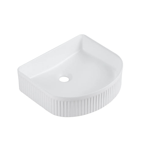 Cora 40 Counter-Top Fluted Arch Basin - Matt White mercioaustralia