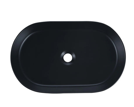 Cora 58 Counter-Top Fluted Oval Basin - Matt Black mercioaustralia