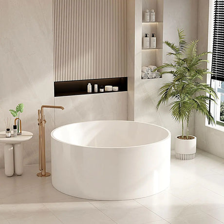 Cole Freestanding Acrylic Bathtub - Gloss White mercioaustralia