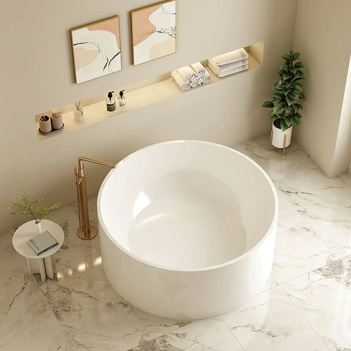 Cole Freestanding Acrylic Bathtub - Gloss White mercioaustralia