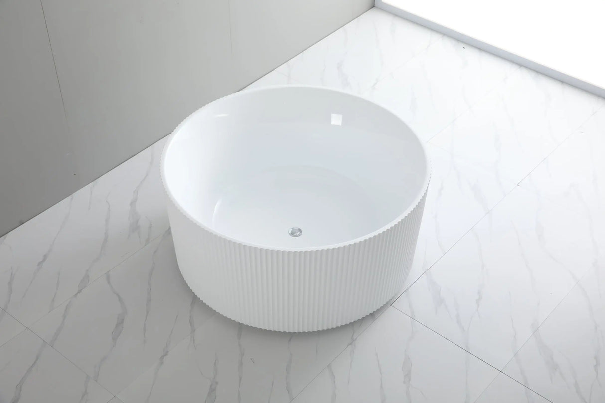 Como Groove Fluted Freestanding Bath 1280X1280X595MM Poseidonbk