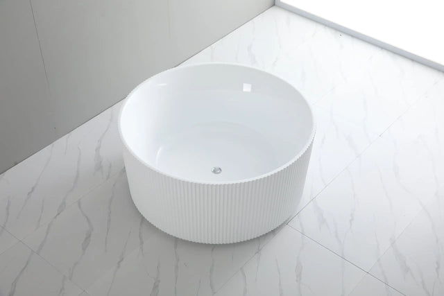 Como Groove Fluted Freestanding Bath 1280X1280X595MM Poseidonbk