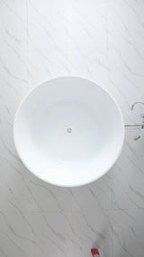 Como Groove Fluted Freestanding Bath 1280X1280X595MM Poseidonbk