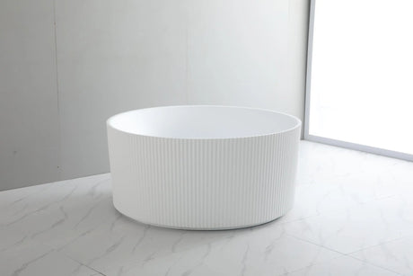 Como Groove Fluted Freestanding Bath 1280X1280X595MM Poseidonbk