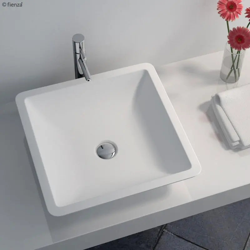 Classique 420 Solid Surface Above Counter Basin, Matte White fienza