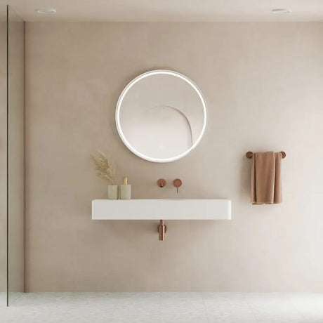 Encanto 1000 Solid Surface Wall Basin, No Tap Hole fienza