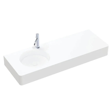 Encanto 1200 Solid Surface Wall Basin, Left-Hand Bowl, 1 Tap Hole fienza