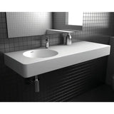 Encanto 1200 Solid Surface Wall Basin, Left-Hand Bowl, 1 Tap Hole fienza