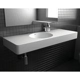 Encanto 1200 Solid Surface Wall Basin, Centre Bowl, 1 Tap Hole fienza