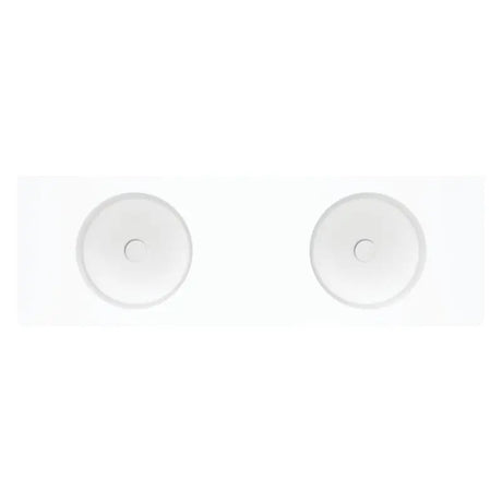Encanto 1400 Solid Surface Wall Basin, Double Bowl, No Tap Hole fienza