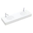 Encanto 1400 Solid Surface Wall Basin, Double Bowl, 2 Tap Holes fienza