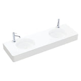 Encanto 1400 Solid Surface Wall Basin, Double Bowl, 2 Tap Holes fienza