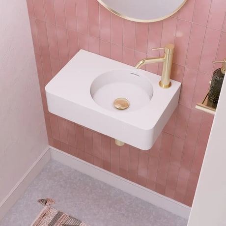 Encanto 470 Solid Surface Wall Basin, 1 Tap Hole fienza