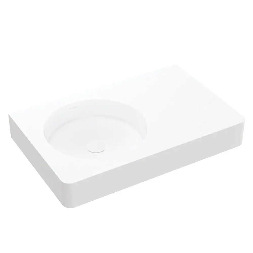 Encanto 700 Solid Surface Wall Basin, No Tap Hole fienza