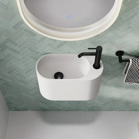 Ari Solid Surface Wall Basin, 1 Tap Hole fienza