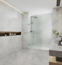 Frameless Fluted Arched Fixed Panel Shower Screen ozcovey