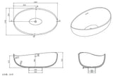 Waverly Matte Black Solid Surface Stone Free Standing Bath 1800mm*1100mm*620mm Poseidonbk