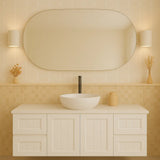 ACACIA SHAKER Matte White PVC Wall Hung Vanity 1200 (Single Bowl) Poseidon