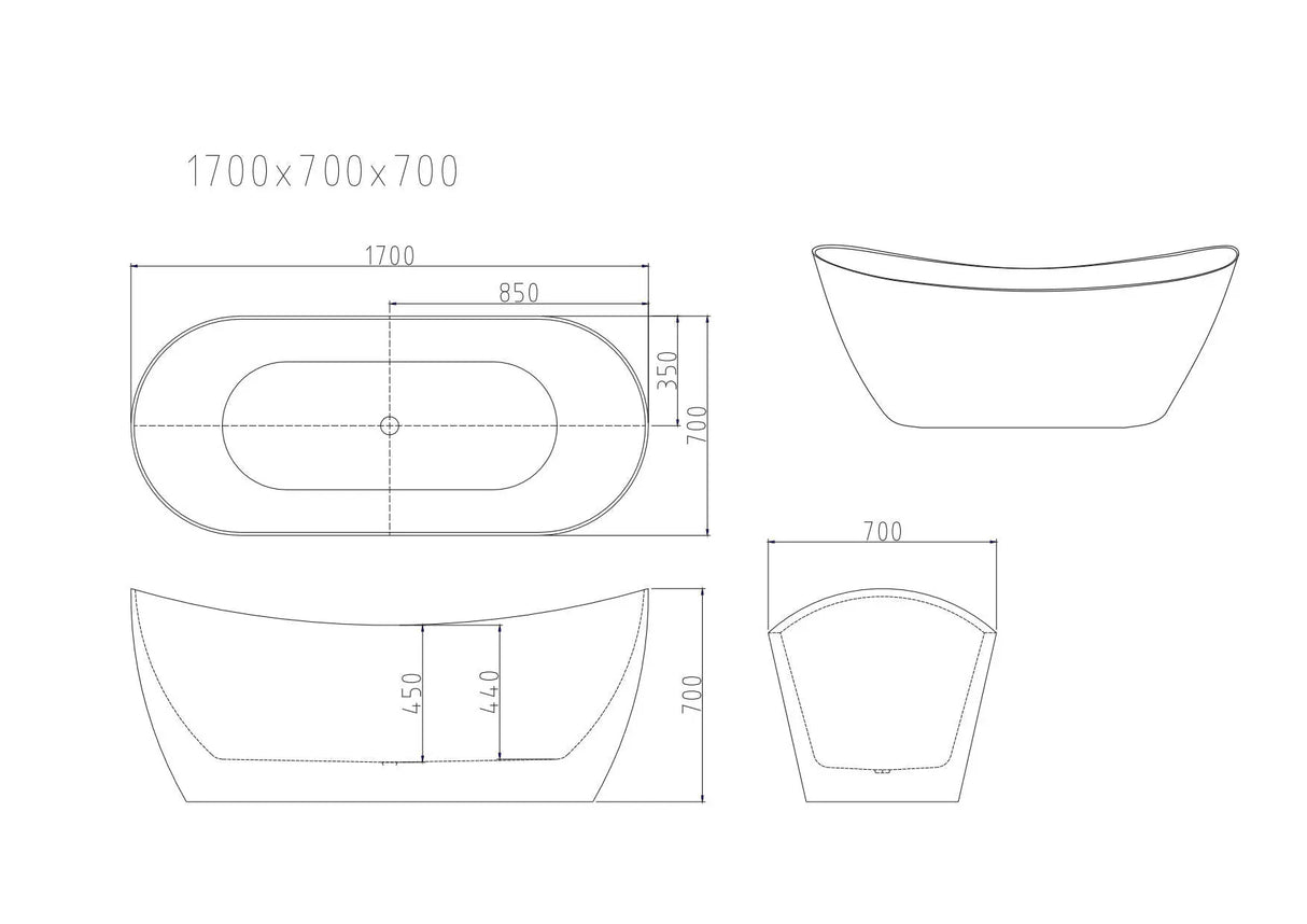 Disney Ultra-Thin Freestanding Bathtub - Gloss White mercioaustralia