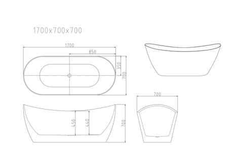 Disney Ultra-Thin Freestanding Bathtub - Gloss White mercioaustralia