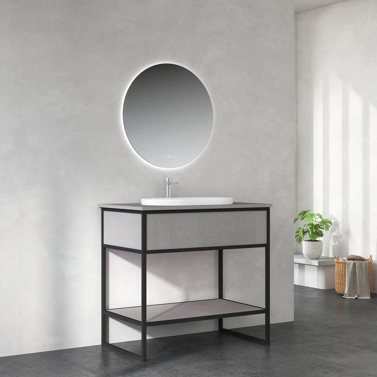 DIO 900mm Vanity Cabinet for Insert Basin - Nero Matt mercioaustralia