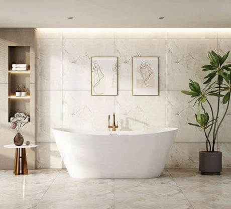 Disney Ultra-Thin Freestanding Bathtub - Gloss White mercioaustralia