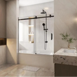 Frameless Adjustable Over Bath Wall to Wall Sliding Shower Screen ozcovey
