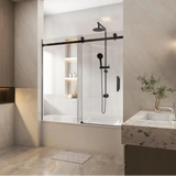 Frameless Adjustable Over Bath Wall to Wall Sliding Shower Screen ozcovey