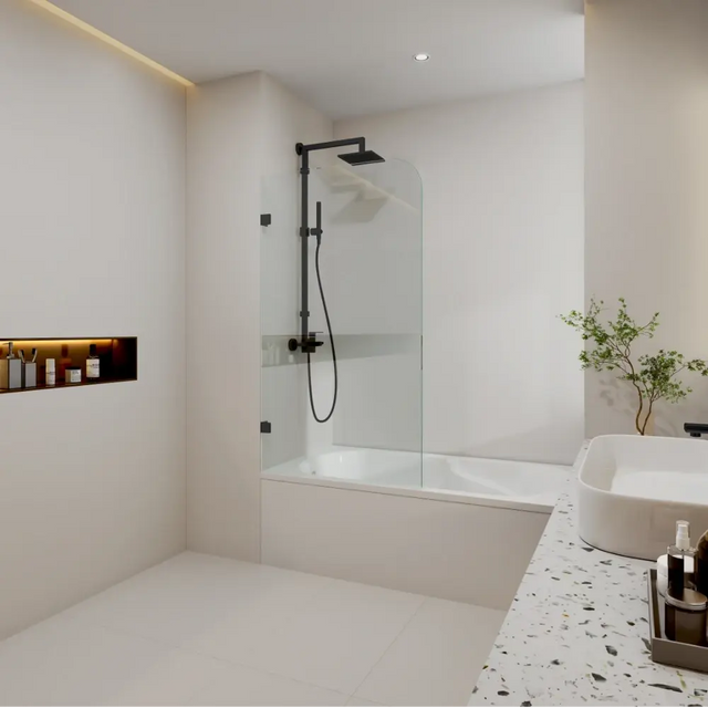 Curved Edge Fixed Over Bath Shower Screen ozcovey