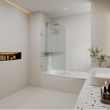 Curved Edge Fixed Over Bath Shower Screen ozcovey