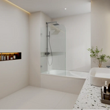 Curved Edge Fixed Over Bath Shower Screen ozcovey