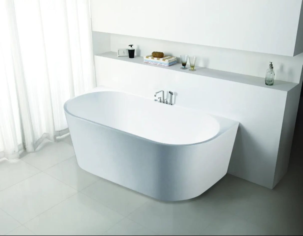 Elivia Back to Wall Bathtub Gloss White 1500mm (L) x 750mm (W) x 580mm (H) Poseidonbk