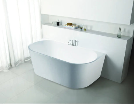 Elivia Back to Wall Bathtub Gloss White 1500mm (L) x 750mm (W) x 580mm (H) Poseidonbk