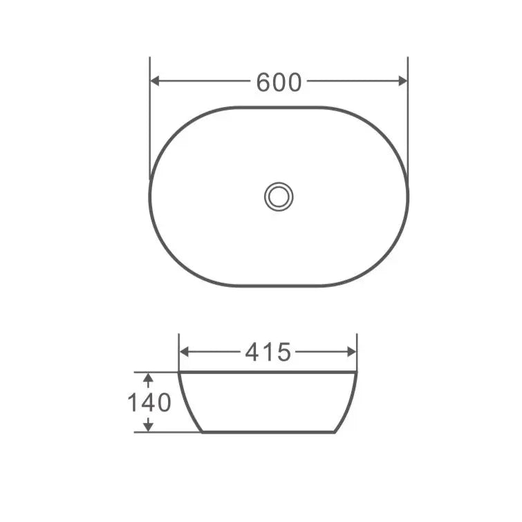 Evea 60B Counter-top Oval Basin mercioaustralia