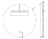 Evelyn Round Frameless LED Mirror | 800 x 800 mm Bagno D'Oro