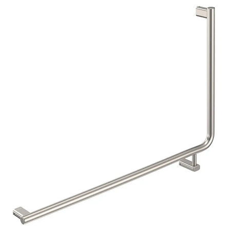90° Care Slimline Left-Hand Grab Rail, Brushed Nickel fienza