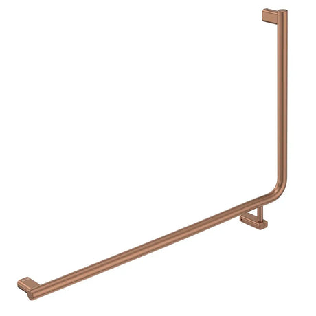 90° Care Slimline Left-Hand Grab Rail, Brushed Copper fienza