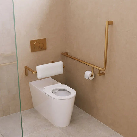 90° Care Slimline Left-Hand Grab Rail, Urban Brass fienza