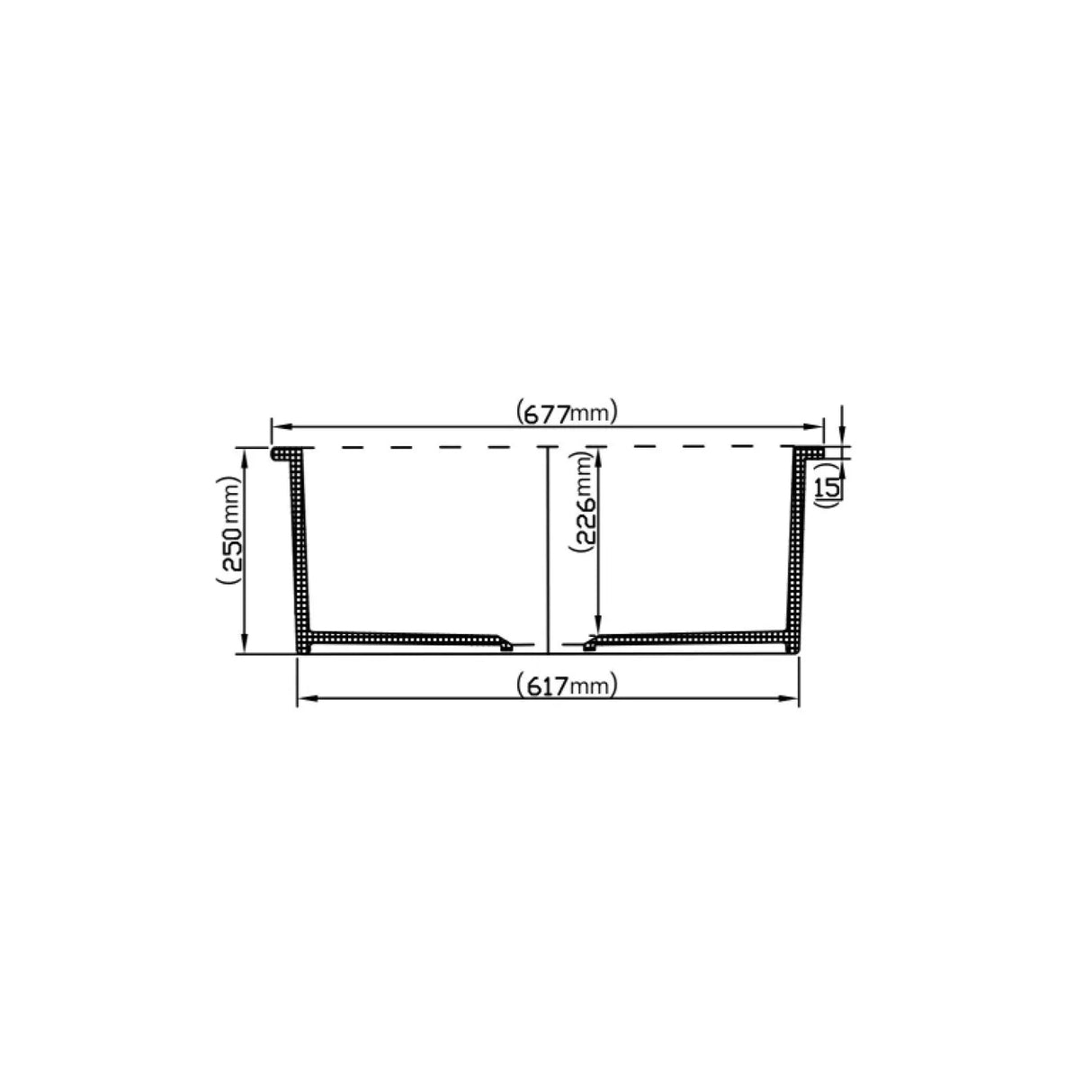 Matte Black Camden Fireclay Kitchen Sink Single Bowl 677*470*254mm Poseidonbk