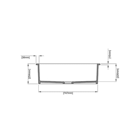 Matt Black Camden Fireclay Kitchen Sink Single Bowl 810*480*254mm Poseidonbk