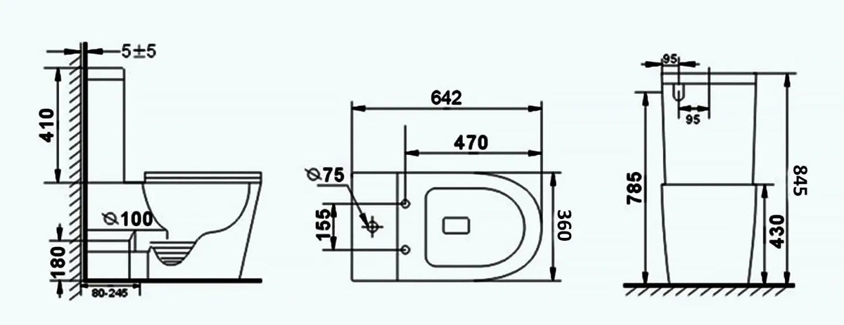 Bagno D'Oro Finley Rimless Toilet Suite Bagno D'Oro