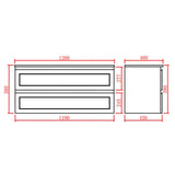 Fremantle PVC Wall Hung Cabinet Vanity 1200mm (Matte Black) (Single/Double Bowl) Poseidon