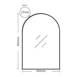 Aluminum Framed 600mm Arch Mirror – Matt Black mercioaustralia